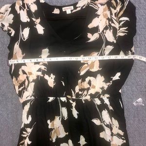 Black Merona Floral Above the Knee Size Large Dress